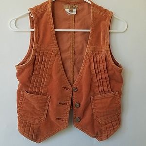 Orange corduroy vest